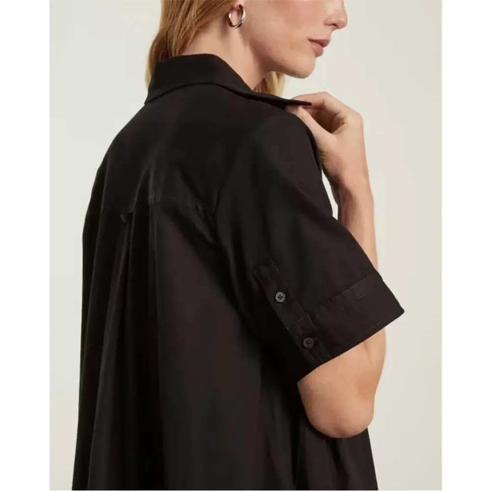 Everlane The Daytripper Shirt Dress Black XXS NWT Button Front Pockets Short - Picture 5 of 10